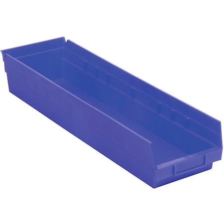 Global Industrial Shelf Storage Bin, Polypropylene, Blue, 4 in H, 6-5/8 in W 184842BL